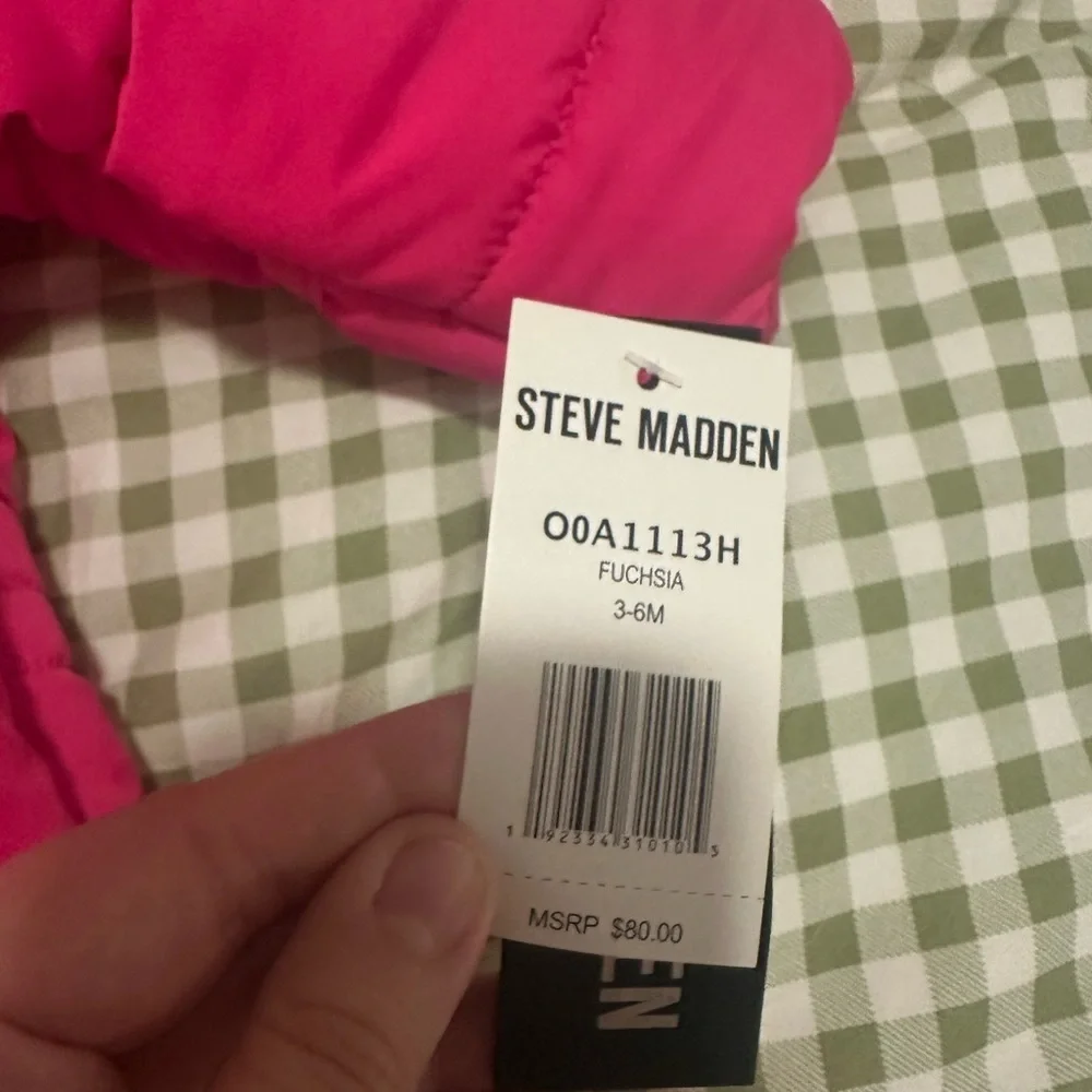 Steve Madden Hot Pink Baby Puffer Ski Snowsuit Size 3-6M NWT